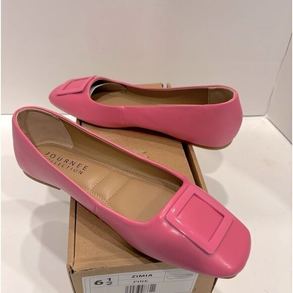 JOURNEE COLLECTION Zimia Square Toe Ornamented Ballet Flats, slip on shoes - Picture 11 of 14